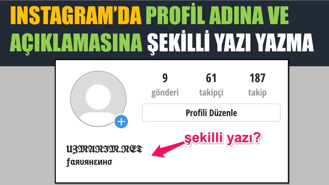Instagram Biyografi Yazı Tipi